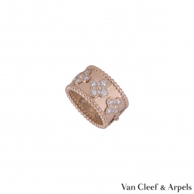 Van Cleef & Arpels Diamond Perl?e Clovers Medium Ring